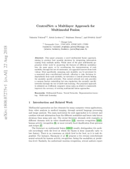 CentralNet: a Multilayer Approach for Multimodal Fusion