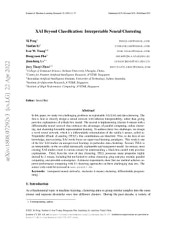 XAI Beyond Classification: Interpretable Neural Clustering