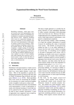 Expansional Retrofitting for Word Vector Enrichment