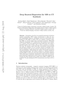Deep Boosted Regression for MR to CT Synthesis