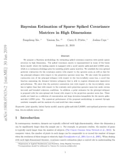 Bayesian Estimation of Sparse Spiked Covariance Matrices in High
  Dimensions