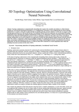 3D Topology Optimization using Convolutional Neural Networks
