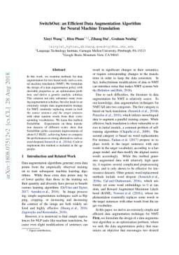 SwitchOut: an Efficient Data Augmentation Algorithm for Neural Machine
  Translation