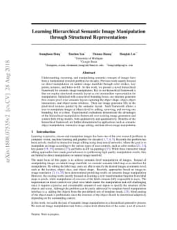 Learning Hierarchical Semantic Image Manipulation through Structured
  Representations