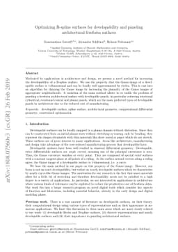 Optimizing B-spline surfaces for developability and paneling
  architectural freeform surfaces