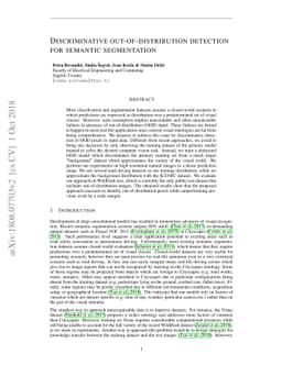 Discriminative out-of-distribution detection for semantic segmentation