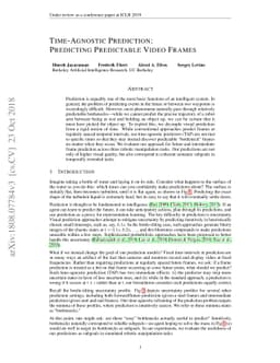 Time-Agnostic Prediction: Predicting Predictable Video Frames