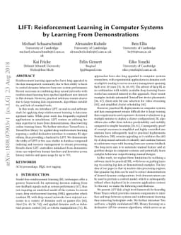 LIFT: Reinforcement Learning in Computer Systems by Learning From
  Demonstrations