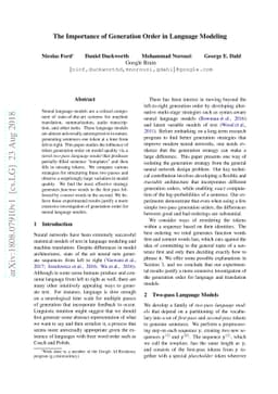 The Importance of Generation Order in Language Modeling