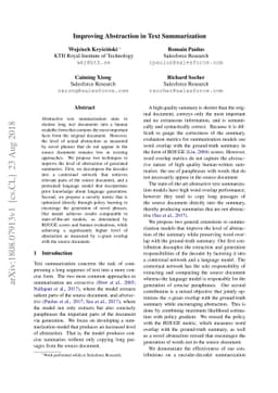 Improving Abstraction in Text Summarization