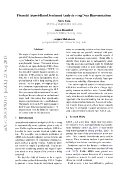 Financial Aspect-Based Sentiment Analysis using Deep Representations