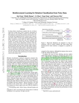Reinforcement Learning for Relation Classification from Noisy Data
