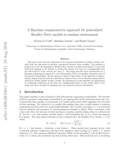 A Bayesian nonparametric approach for generalized Bradley-Terry models
  in random environment