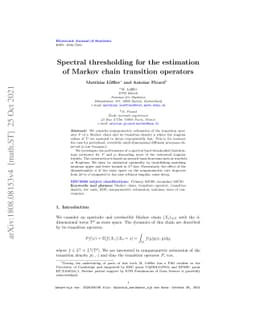 Spectral thresholding for the estimation of Markov chain transition
  operators
