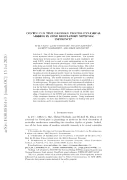 Continuous time Gaussian process dynamical models in gene regulatory
  network inference