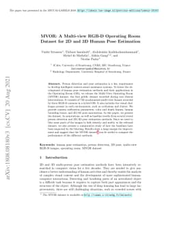 MVOR: A Multi-view RGB-D Operating Room Dataset for 2D and 3D Human Pose
  Estimation