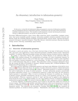 An elementary introduction to information geometry