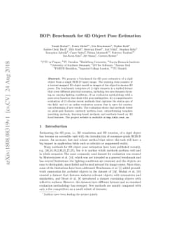 BOP: Benchmark for 6D Object Pose Estimation
