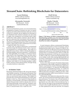 StreamChain: Rethinking Blockchain for Datacenters