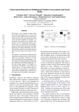 Churn Intent Detection in Multilingual Chatbot Conversations and Social
  Media