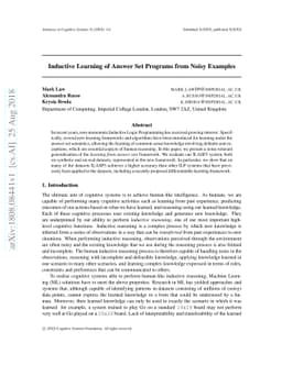 Inductive Learning of Answer Set Programs from Noisy Examples