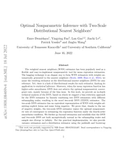 Optimal Nonparametric Inference with Two-Scale Distributional Nearest
  Neighbors