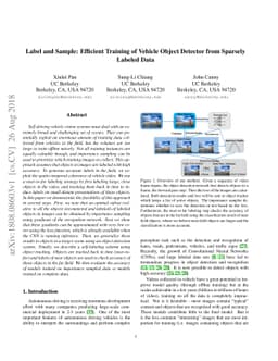 Label and Sample: Efficient Training of Vehicle Object Detector from
  Sparsely Labeled Data