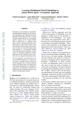Learning Multilingual Word Embeddings in Latent Metric Space: A
  Geometric Approach