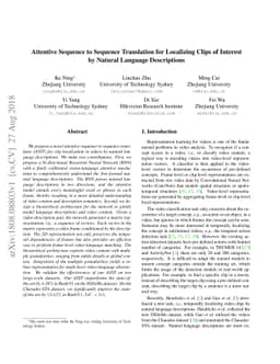 Attentive Sequence to Sequence Translation for Localizing Clips of
  Interest by Natural Language Descriptions