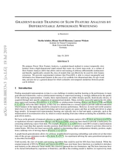 Gradient-based Training of Slow Feature Analysis by Differentiable
  Approximate Whitening