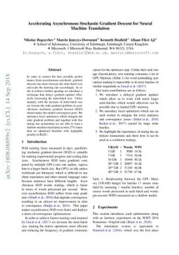 Accelerating Asynchronous Stochastic Gradient Descent for Neural Machine
  Translation