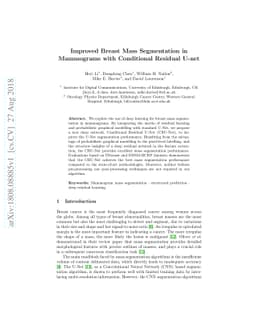 Improved Breast Mass Segmentation in Mammograms with Conditional
  Residual U-net