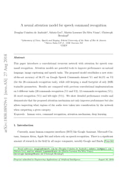 A neural attention model for speech command recognition