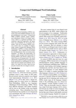 Unsupervised Multilingual Word Embeddings