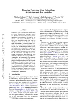 Dissecting Contextual Word Embeddings: Architecture and Representation