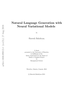 Natural Language Generation with Neural Variational Models