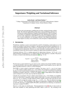 Importance Weighting and Variational Inference