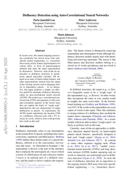Disfluency Detection using Auto-Correlational Neural Networks