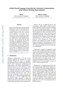 Guided Neural Language Generation for Abstractive Summarization using
  Abstract Meaning Representation