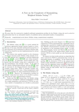A Note on the Complexity of Manipulating Weighted Schulze Voting