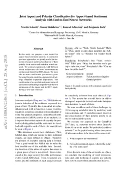 Joint Aspect and Polarity Classification for Aspect-based Sentiment
  Analysis with End-to-End Neural Networks