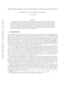 Mean Field Analysis of Neural Networks: A Central Limit Theorem