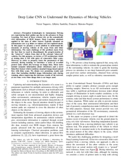 Deep Lidar CNN to Understand the Dynamics of Moving Vehicles