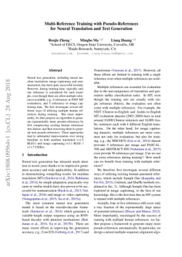 Multi-Reference Training with Pseudo-References for Neural Translation
  and Text Generation