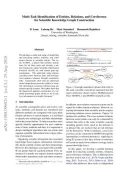 Multi-Task Identification of Entities, Relations, and Coreference for
  Scientific Knowledge Graph Construction
