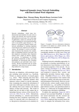 Improved Semantic-Aware Network Embedding with Fine-Grained Word
  Alignment