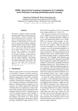APRIL: Interactively Learning to Summarise by Combining Active
  Preference Learning and Reinforcement Learning
