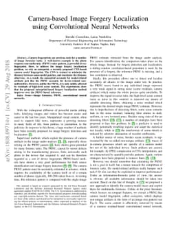 Camera-based Image Forgery Localization using Convolutional Neural
  Networks