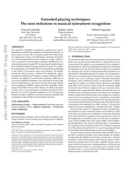 Extended playing techniques: The next milestone in musical instrument
  recognition