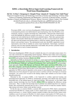 KDSL: a Knowledge-Driven Supervised Learning Framework for Word Sense
  Disambiguation